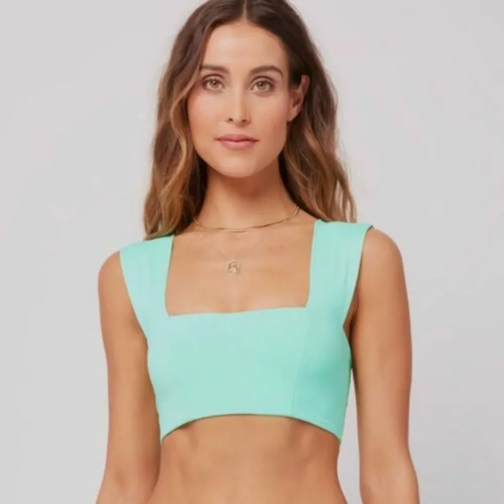 L*Space Women's Parker Bikini Top Turquoise Size XS NWT
